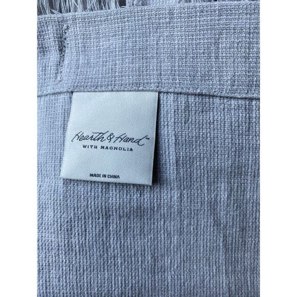 Hearth & Hand Windowpane Fringed edge Shower Curtain - Picture 4 of 5